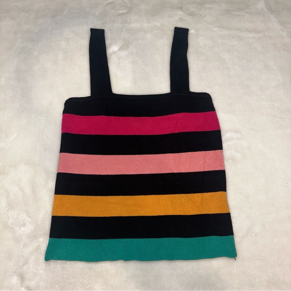 Forever 21 Striped Ribbed Sweater Tank Size Medium